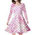 thumbnail image 1 of MIASHUI Robe Sirène Filles Enfants Manches Longues Scintillante Robes de Vacances, Rose, 4-5 Ans, 1 of 5