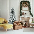 thumbnail image 3 of Gymax 4.5ft Snow Flocked Pencil Christmas Tree Artificial Pine Tree w/ Metal Stand, 3 of 10