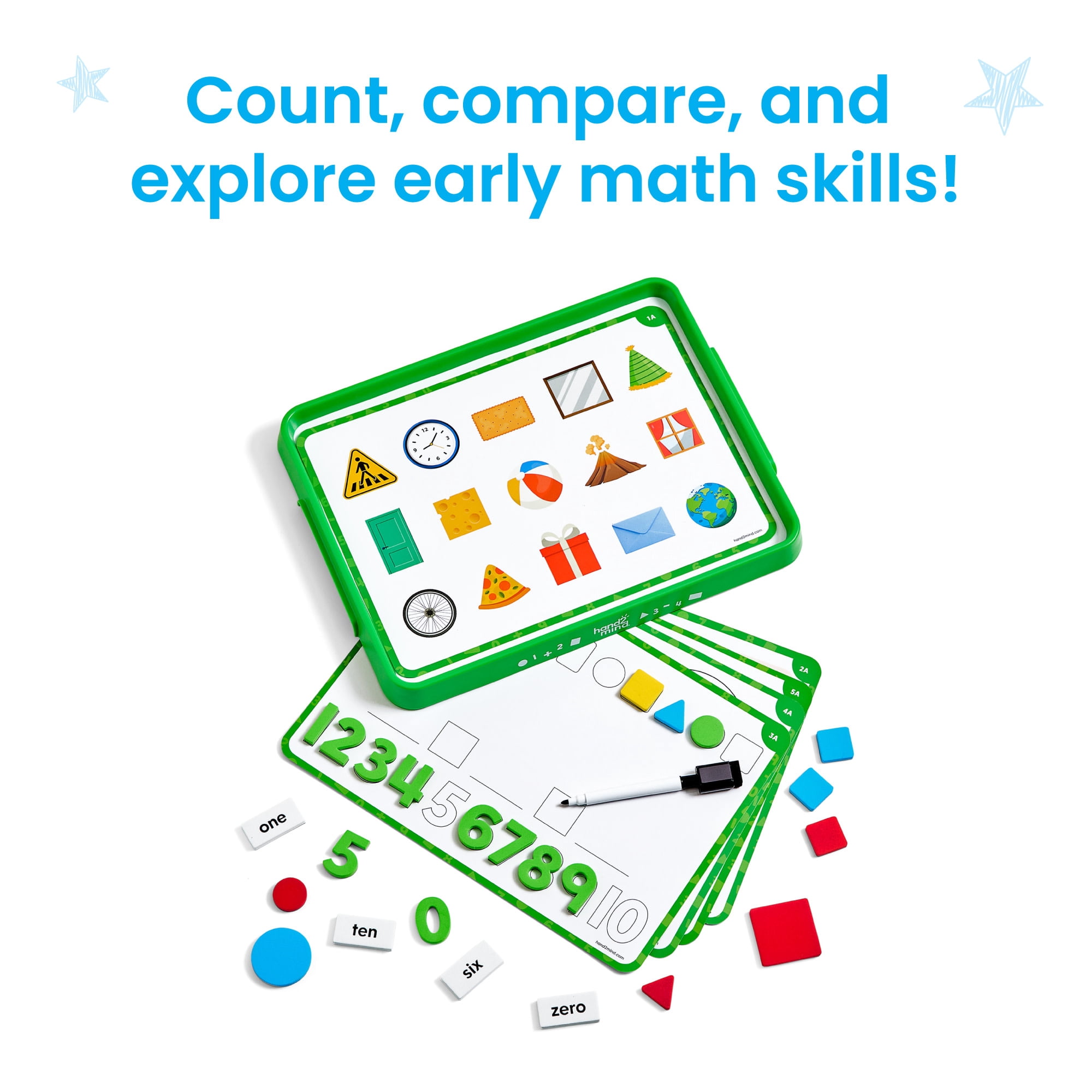 hand2mind Numbers and Shapes Activity Tray, Includes 10 Activities, Ages 3+