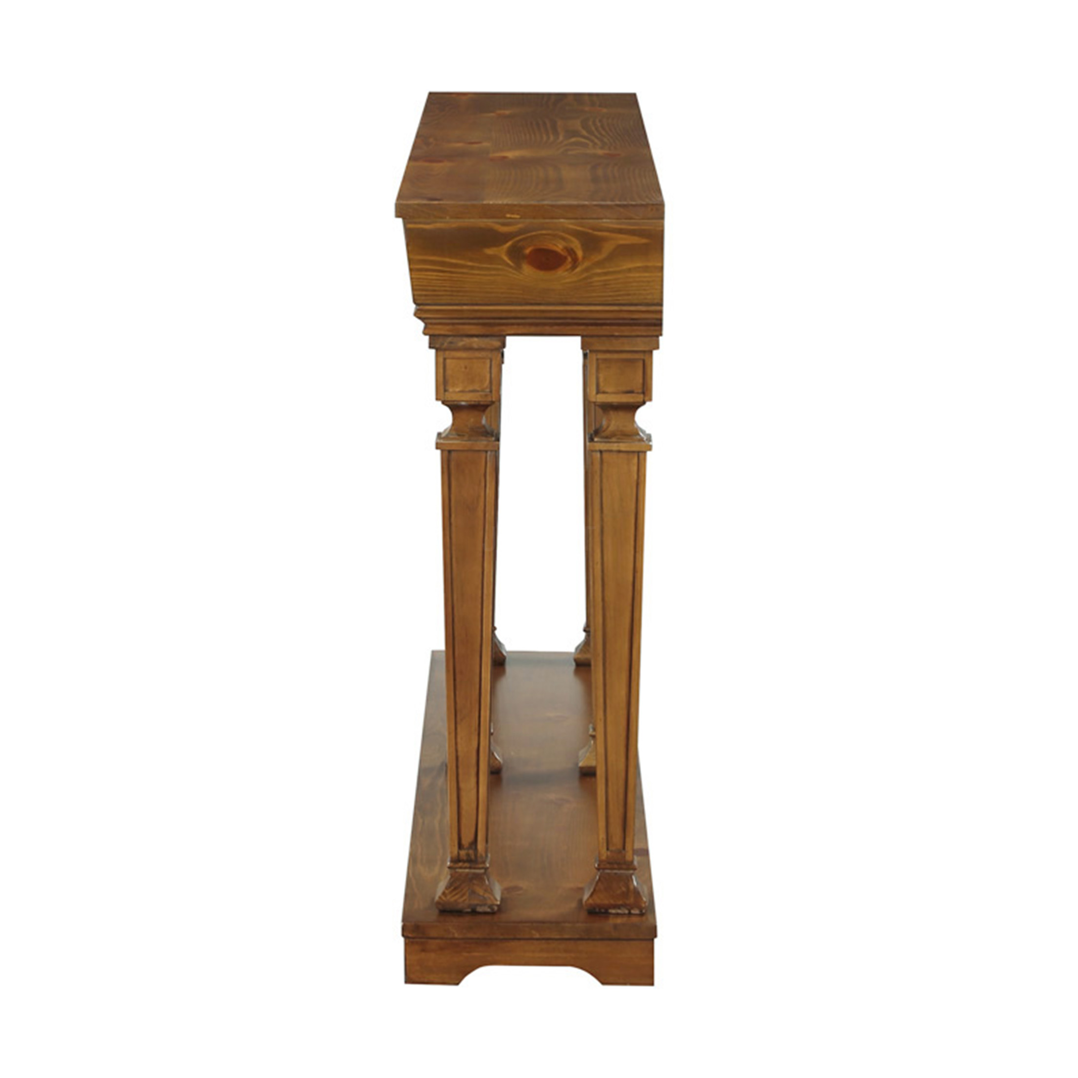 JERFIT Modern Oak Finish Console Table with Shelf, Sofa Table for Living Room, Entryway Hallway, Farmhouse & Contemporary Design