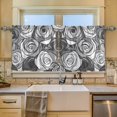 thumbnail image 2 of Yayeee Kitchen Curtains Tier Set of 2 Light Filtering 57"x24" Over Sink Window Panels, Black Roses, 2 of 7