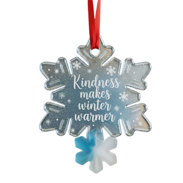 Herunwer Sea Glass Christmas Ornaments, Holiday Resin Cute Mini 2D Animal Pendant Home Decor, Handmade Funny Friendship Art Hanging Decoration Gift