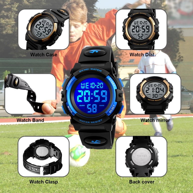 SKMEI Kids Digital Sport Watch 50M Waterproof Blue photo 3