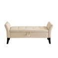 thumbnail image 4 of Beige Velvet 51.5" Storage Bench, Easy to Assemble, Classic Look - Store Small Stuff in Different Home Spaces, 4 of 5