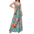 thumbnail image 2 of FcBaudy Camisole Sans Manches Robe Col en V, Robes d'Été pour Femmes, Robes Sans Manches Imprimées à Bretelles Longues Robe pour Femmes, 2 of 7