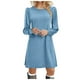 thumbnail image 2 of Vestido de punto para mujer - Vestido túnica informal de manga larga abullonada y cuello redondo para otoño/invierno, 2 of 6