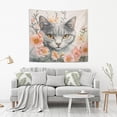 thumbnail image 2 of WOBOGO White Cat with Flower Tapestry 60×40in Home Living Room Bedroom Wall Hanging Ornaments, 2 of 10