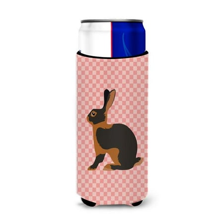 

Carolines Treasures BB7963MUK Tan Rabbit Pink Check Michelob Ultra Hugger for Slim Cans