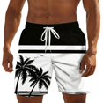 thumbnail image 2 of Mens Casual Shorts Lightweight Stretch Beach Half Pants with Drawstring Outdoor Summer Comfort Board Shorts Black L, 2 of 4