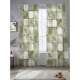 thumbnail image 5 of Sage Green Geometric Semi Sheer Window Curtains 84 Inches Long, Modern Abstract Art Botanical Rod Pocket Voile Silky Chiffon Curtain Light Filtering Drapes for Living Room, Kitchen, 52"x84", 2 Panels, 5 of 9