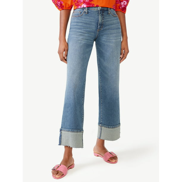 Scoop Benton Women's Cuffed Ankle Jeans - Walmart.com