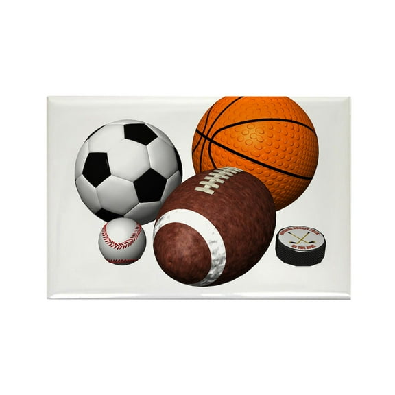 CafePress - Sports Balls - Rectangle Magnet, 2"x3" Refrigerator Magnet