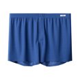 thumbnail image 5 of zeranth Men Summer Shorts Ice Silk Sleep Shorts Elastic Waist Hollow Out Plated Soft Casual Beathable Above Knee Length Solid Color Homewear Shorts, 5 of 7