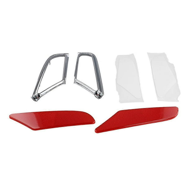 For C27 2017-2020 Car Rear Bumper Fog Lamp Light Warning Safty Reflector Panel Trim W/Decorative Frame