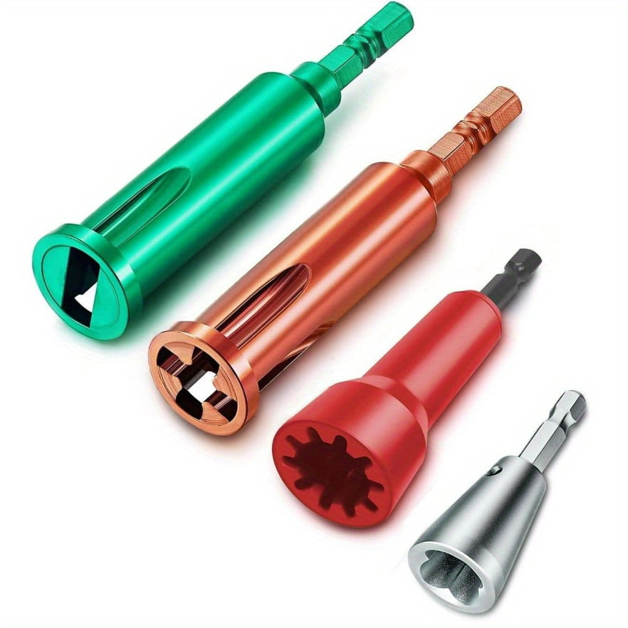 4-Piece Wire Stripper Twister Tool Set: Efficient Electric Wire Stripper Terminal Cap Sleeve, Wire Twister, 1/4in Hexagonal Handle Bit, Stripping Wire