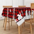 thumbnail image 4 of Duangreer Rectangle Tablecloth, Christmas Red Checkered Print Table Cover with Waterproof Wrinkle Resistant for Family Party Decors, 60 x 102 Inch, 4 of 6