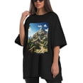 thumbnail image 4 of Plus Size Shirt for Women Black Tops for Women Short Sleeves Shirt for Women Castle T Shirt Oversized Shirt for Women S, 4 of 5