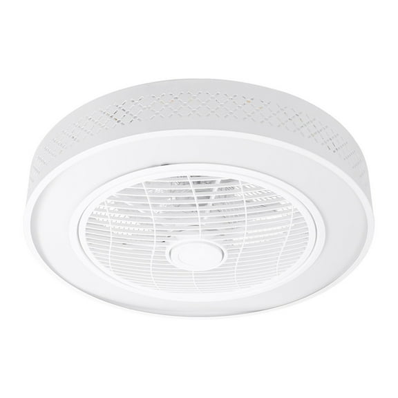 32 Inch Flush Mount Led Ceiling Fan With Remote Control Dimmable Light Acrylic Blades Modern Design For Bedroom Living Room