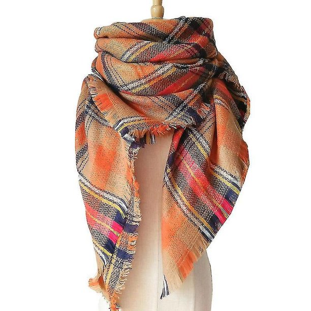 sky blue Bufanda y chal para mujer, bufandas de invierno para mujer, bufanda tipo manta, bufanda de tartán