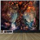thumbnail image 2 of Tapiz de bosque de fantasía Tapiz de árbol de la vida Tapiz pagano Tapices de paisaje Planta natural Tapiz trippy Tapiz estético del mundo de cuento de hadas 90 * 73 CM para sala de estar Dormito, 2 of 5