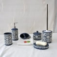 thumbnail image 6 of Heavenly Designs Watson Bathroom Accessories - Periwinkle Blue and White Ceramic Bathroom Set - Age Adult, 6 of 6