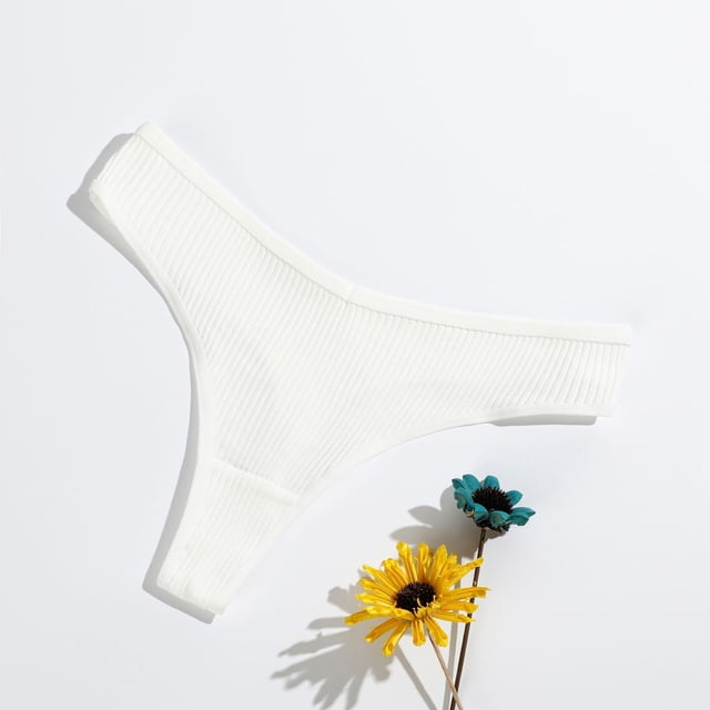 Tangas sexis de algodón puro para mujer, ropa interior femenina, pantalones en T de color liso a la moda, bragas con rosca para mujer, 12 unidades