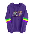thumbnail image 2 of Craaazy Women's Long Sleeve Hooded Mardi Gras Sweatshirts with Pockets Gifts, 2 of 5