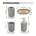 thumbnail image 2 of Accesorios de Baño 4 Piezas | Juego para Baño Moderno de Bambu | Juego de Accesorios de Plastico | Conjunto de 4 piezas para Baño, 2 of 5