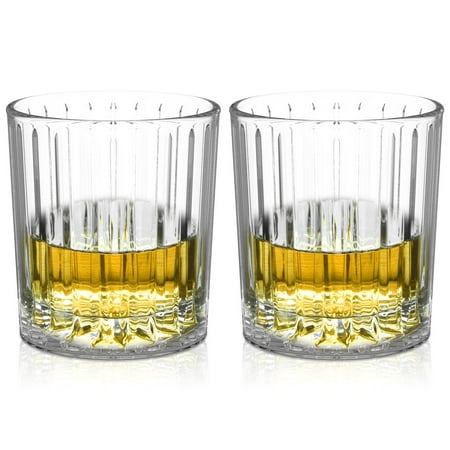 

AoHao Whiskey Glasses Set of 2 11oz Old Fashioned Crystal Bourbon Glass Rocks Glass Cocktail Tumbler Glasses Set