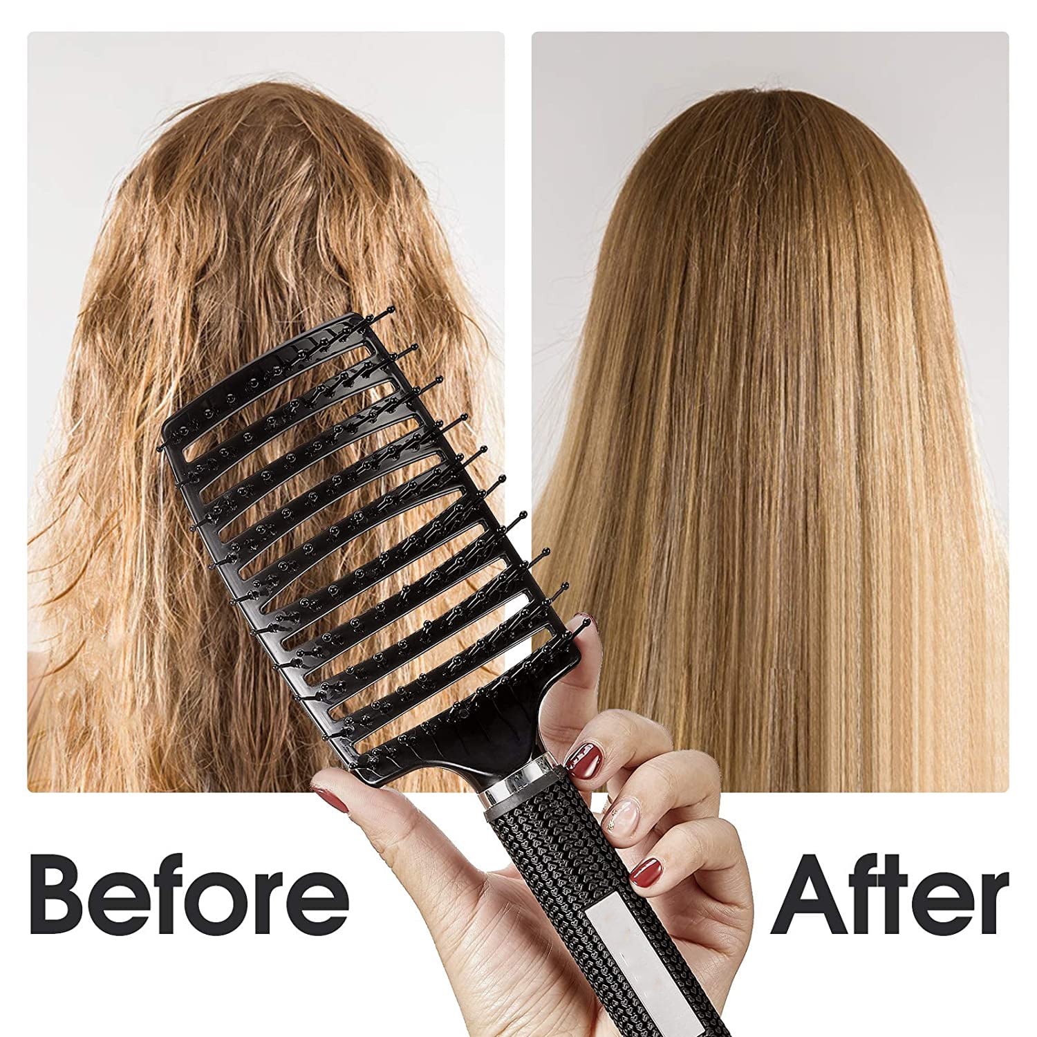 Hair Brush HIPPIH Faster Blow Drying Detangling Brush Curved