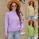 thumbnail image 2 of Suéter informal de cuello redondo para mujer, Jersey holgado de manga larga, camisa por el trasero, otoño e invierno, 2023, 2 of 4