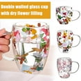 thumbnail image 3 of Dried Flowers Double Wall Clear Glass Coffee Mugs,Clear Glass Cups with Han Q3W5, 3 of 9