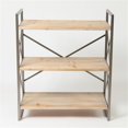 thumbnail image 1 of Luxen Home  3-Shelf Natural Wood and Metal Bookcase, 1 of 1