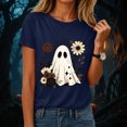 thumbnail image 2 of mgoYE Halloween Tshirts for Women Spooky Season T-Shirt Halloween Pumpkin Ghost Fall Tees Top Shirt Womens(Navy,S), 2 of 8