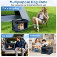 thumbnail image 6 of Soft Small Dog Crate - 24 inch Portable Travel Puppy Crate for Small Pets or 2 Cats, Collapsible Pet Carrier with 4 Mesh Doors, Car Kennel for Dogs with Handle for Indoor and Outdoor, Bule, 6 of 9