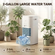 Windowless Air Conditioner Portable 1800CFM w/4 Modes&3 Speeds, 15H Timer&17FT Remote, 2 Gal Tank for 24H Cooling Swamp Cooler, 4Ice Packs, 120° Swing Evaporative Air Cooler No Hose for Room