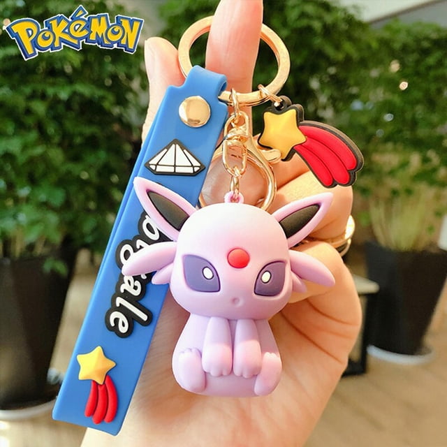 LLavero de dibujos animados de silicona 3D con colgante de pareja adorable Pokemon Pikachu pequeño dragón de fuego portátil pequeño regalo.