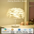 thumbnail image 3 of Lámpara LED de mesa de plumas de estilo nórdico, lámpara de mesita de noche romántica, luz de mesa de plumas de ganso para boda, sala de estar, dormitorio, decoración de Hotel, 3 of 4