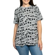 Jack Skellington Nightmare Before Christmas T-Shirt Gray (Women's Plus Size)