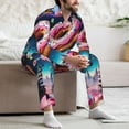 thumbnail image 7 of Naloa Starry Sky Pine Tree Donut Men’s Pajamas Set - Long Sleeve Button Down Sleep Shirt and Pajama Bottoms Sleepwear Set-X-Large, 7 of 7