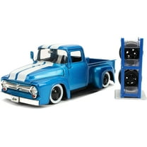Jada Toys 31541 1956 Ford F100 Pickup Truck Metallic Stripes & Extra Wheels Just Trucks Series 1 by 24 Diecast Model Car Play Vehicle