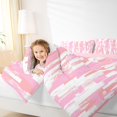 thumbnail image 3 of Manfei Ombre Brushstroke Twin Comforter Sets, Pink White Gradient Bedding Set, Pink Reversible 2pcs, 1 Comforter and 1 Pillowcase, 3 of 6