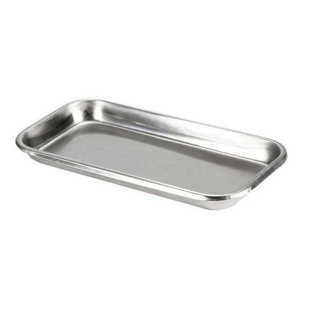 Paquete de 3 bandejas quirúrgicas, bandeja de acero inoxidable para suministros de instrumentos de laboratorio, herramienta de tatuaje (plata)