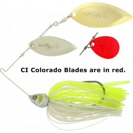 River-2-Sea RBG38DW-02 R2S Bling Spinnerbait 0.37 oz. Double-Wil Lemonade Twist
