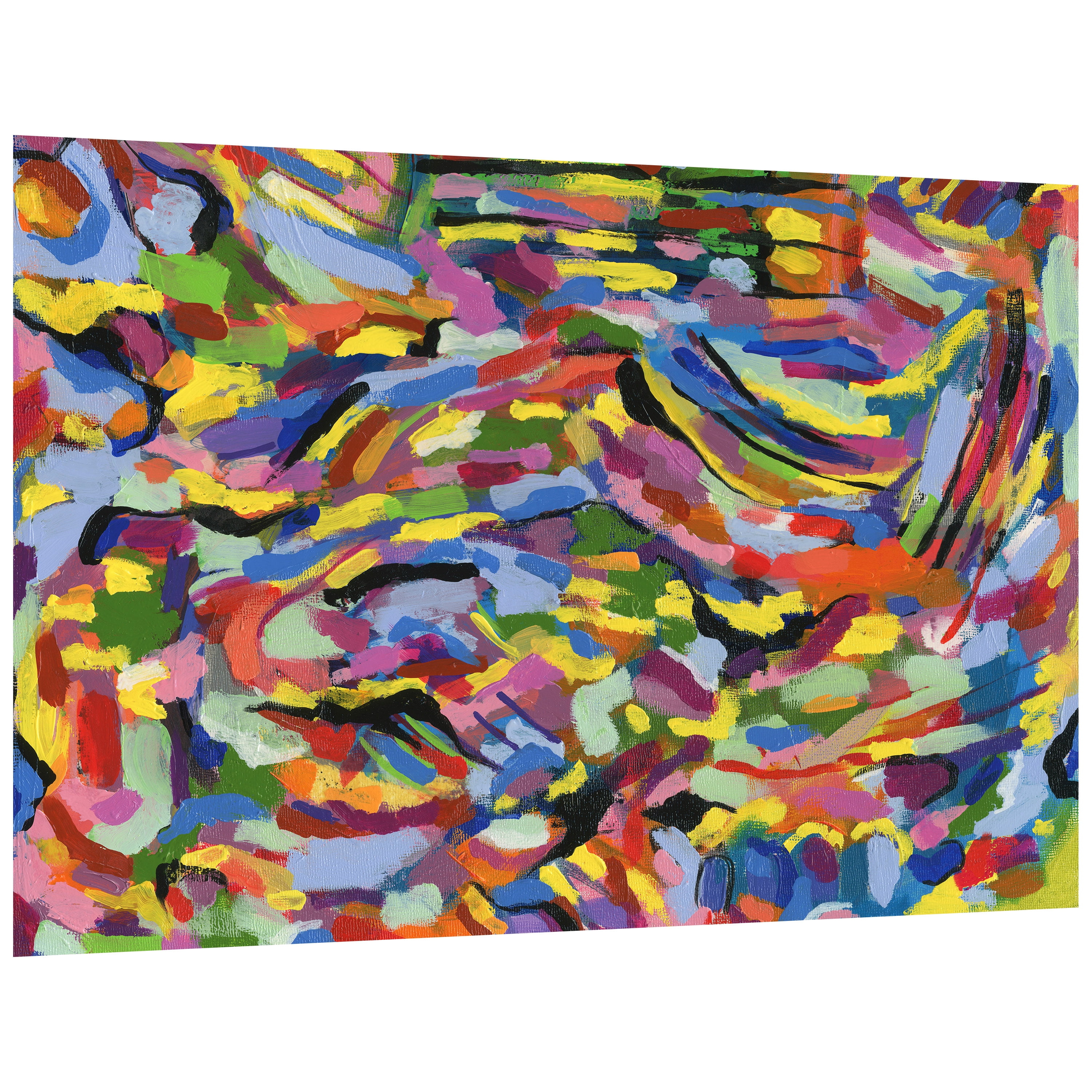 Rules of the Rainbow I Frameless Free Floating Tempered Glass Panel Graphic Wall Art , 48" x 32"