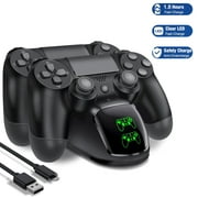PS4 Controller Charger, PS4 Dual Controller Charging Station with Dual USB Fast Charging for Playstation 4/PS4/ Pro /PS4 Slim Controllers with LED Indicator, Black