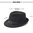 thumbnail image 3 of Mens Fedora Hat Trilby Summer Beach Sun Straw Hats Men Womens Panama Cap Brim -Light Grey, 3 of 9