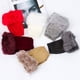 thumbnail image 4 of BEMS-3 pares de guantes de cuero nuevos guantes de lana tejidos dedos abiertos medio dedo guantes de lana sintética A, 4 of 4