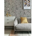 thumbnail image 2 of PrePat Floral Wallpaper Grey Peel and Stick Wallpaper Flower Self Adhesive  Wall Paper Roll Removable Contact Paper Decorative, 2 of 6