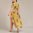 thumbnail image 4 of Lenago Plus Size Summer Dresses for Women 2026 Boho Flower Print High Low Maxi Dress V-Neck Short Sleeve Dresses for Party Casual, 4 of 6